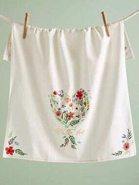 ANTHROPOLOGIE Tying The Knot Dish Towel Shannon Kirsten Wedding Kitchen New NWT